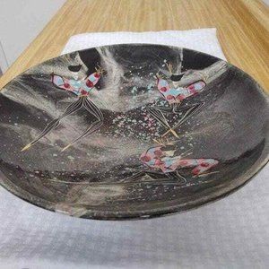 15" Marc Bellaire, Mardi Gras large ceramic bowl; signed.